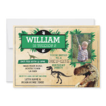 Dinosaur Födelsedagsfest TRex Dino Gräver Photo In