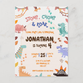 Dinosaur-Födelsedagsfest Vykort