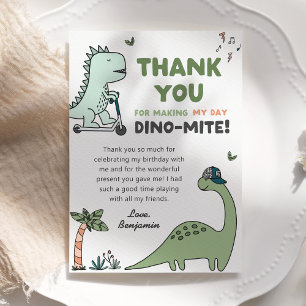 Dinosaur-Födelsedagsfesten - tack för ditt kort