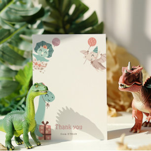Dinosaur-Födelsedagsfesten - tackkort Tack Kort