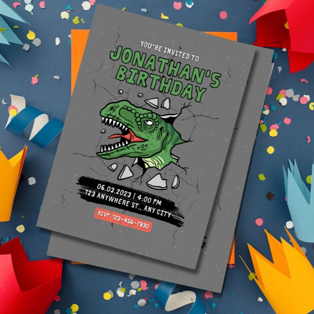 Dinosaur födelsedagsinbjudan Barnkalas inbjudan  (Skapare uppladdad)