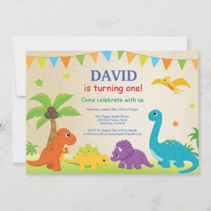 Dinosaur födelsedagsinbjudan Dino-fest Inbjudningar