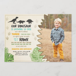 Dinosaur-födelsedagsinbjudan Dinosaur Party Inbjud Inbjudningar