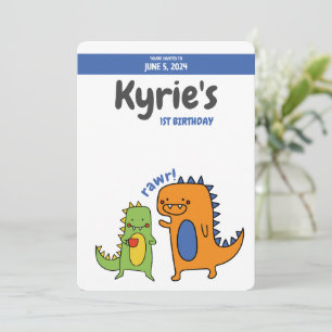Dinosaur födelsedagsinbjudan, jurassic, trex FÖDEL Inbjudningar