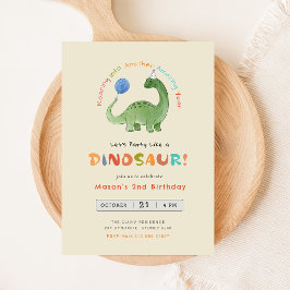 Dinosaur Födelsedagsinbjudan, Redigerbar fest Inbjudningar