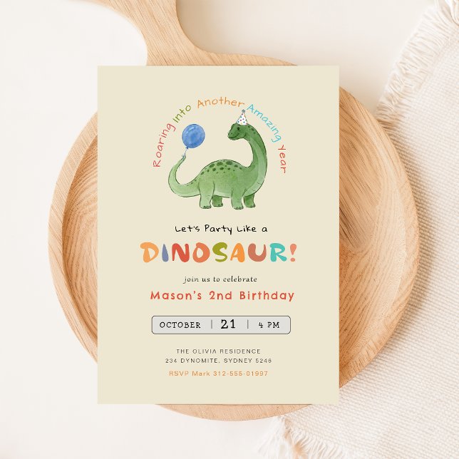 Dinosaur Födelsedagsinbjudan, Redigerbar fest Inbjudningar (Skapare uppladdad)