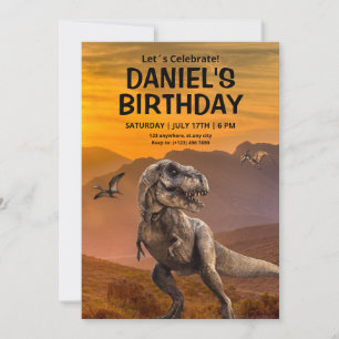 Dinosaur födelsedagsinbjudan, T REX Barn födelseda Inbjudningar