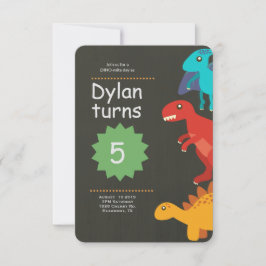 Dinosaur födelsedagsinbjudan, T-Rex födelsedagsfes Inbjudningar