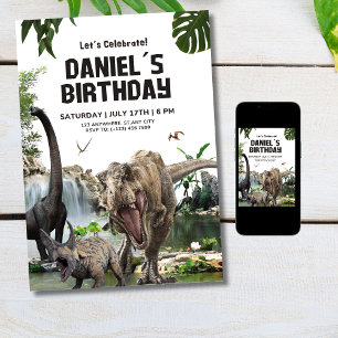 Dinosaur födelsedagsinbjudan T REX Födelsedagsfest Inbjudningar