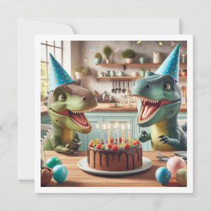 Dinosaur-födelsedagsinbjudan, T-rex party-djur Inbjudningar