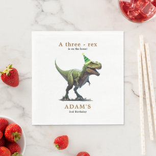Dinosaur födelsedagsinbjudan, Tre rex födelsedag Pappersservett