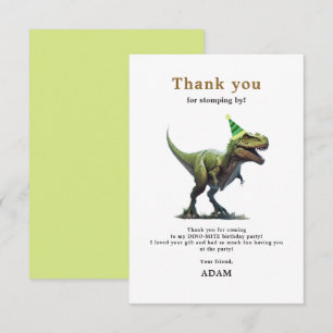 Dinosaur födelsedagsinbjudan, Tre rex födelsedag Tack Kort