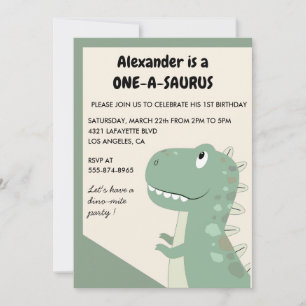 Dinosaur födelsedagsinbjudningar 1 år gammal t rex inbjudningar