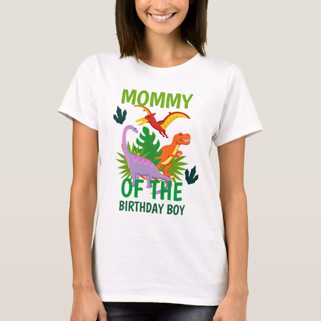 Dinosaur födelsedagskalv för mamma-kvinnor t shirt (Framsida)
