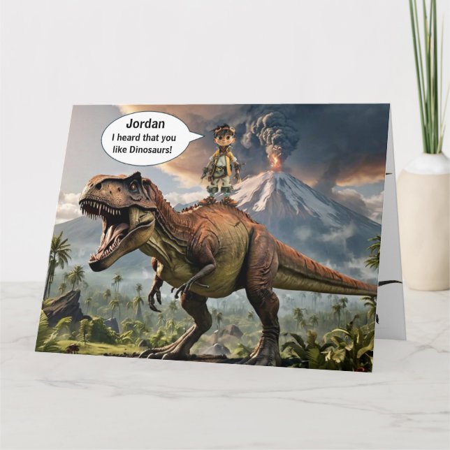 Dinosaur-födelsedagskort Kort (Framsida)