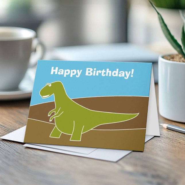 Dinosaur-födelsedagskort Kort (Custom Greeting Card)