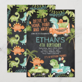 Dinosaur födelsedagsparad inbjudningar