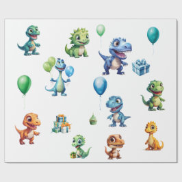 Dinosaur Födelsedagspresentpapper Presentpapper
