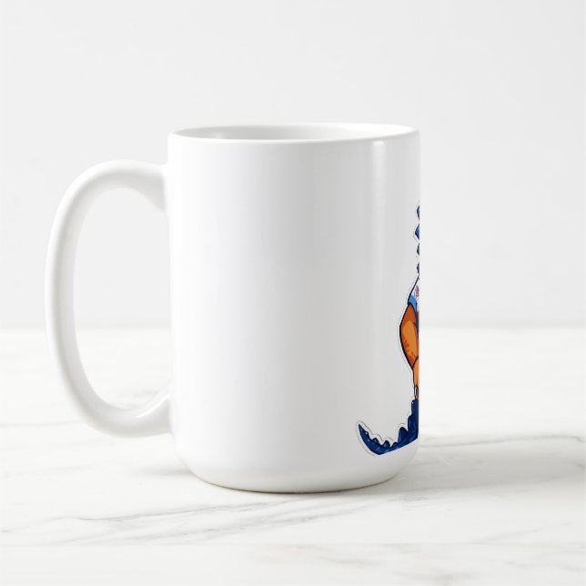 Dinosaur Football Logotyp – Barn Fotbollsmaskot (B Kaffemugg (Vänster)