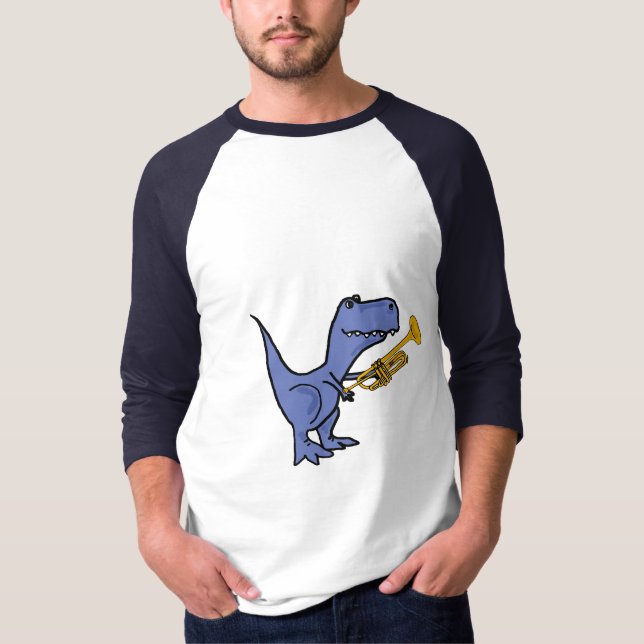 Dinosaur för AW som T-Rex leker trumpetskjortan T Shirt (Framsida)