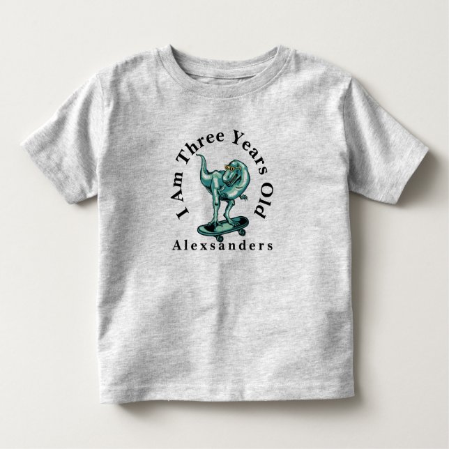 Dinosaur för T Rex med namn, I-förmiddag 3 gammala T Shirt (Framsida)