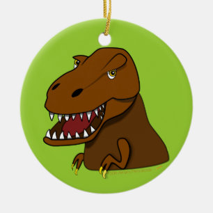 Dinosaur för T-Rex TyrannosaurusRex läskig teckn Julgransprydnad Keramik