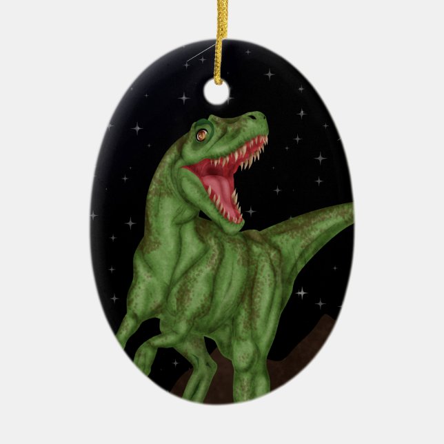 Dinosaur - Förhistorisk natt Julgransprydnad Keramik (Framsidan)