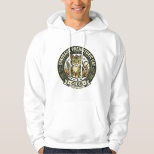 Dinosaur Fornhistorisk Katt Katt Grafisk Tee Konst Hoodie