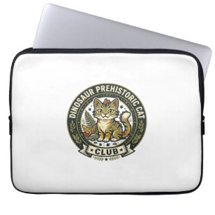 Dinosaur Fornhistorisk Katt Katt Grafisk Tee Konst Laptop Fodral