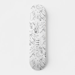 Dinosaur Fossil Bones Mönster Mini Skateboard Bräda 18,5 Cm