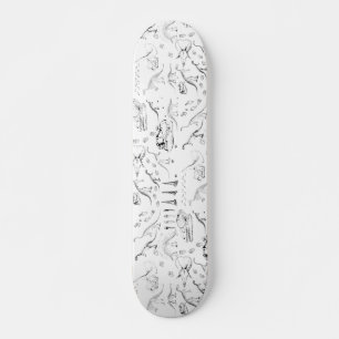 Dinosaur Fossil Bones Mönster Mini Skateboard Bräda 18,5 Cm