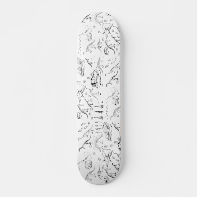 Dinosaur Fossil Bones Mönster Mini Skateboard Bräda 18,5 Cm (Framsida)
