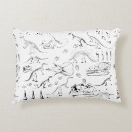 Dinosaur Fossil Bones Mönster Prydnadskudde