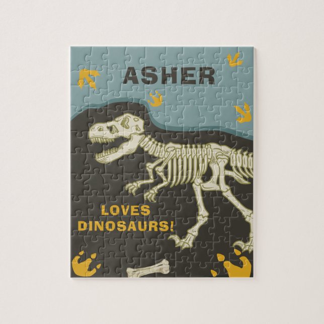 Dinosaur Fossil Namn Pussel (Vertikal)