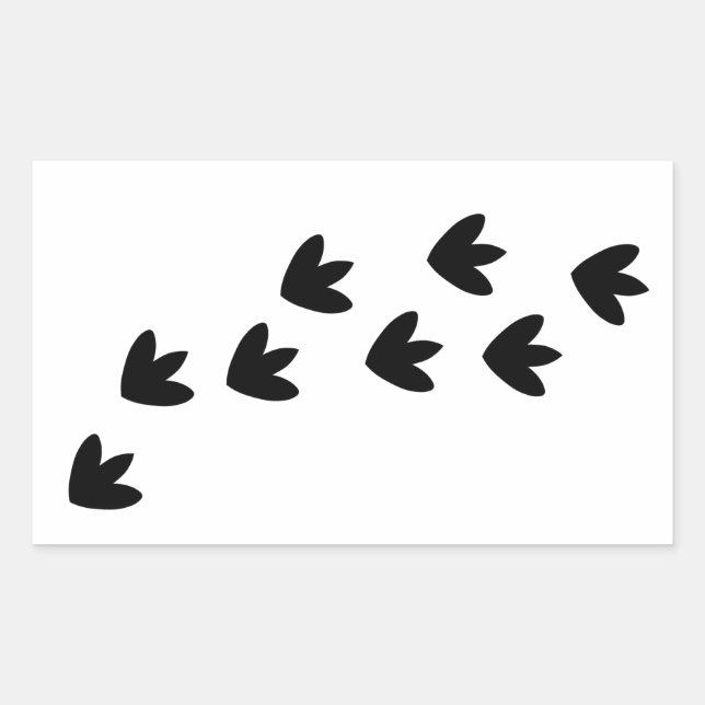 Dinosaur-fotavtryck Rektangulärt Klistermärke (Framsida)