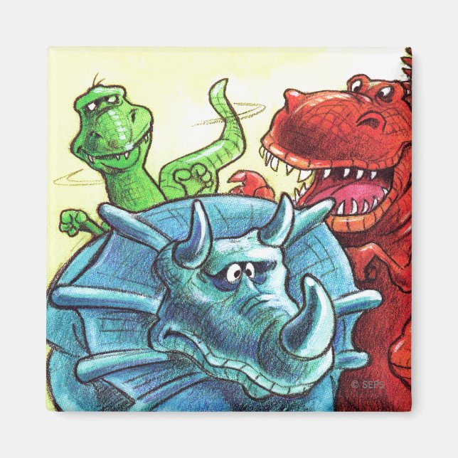 Dinosaur Friends Magnet (Framsidan)