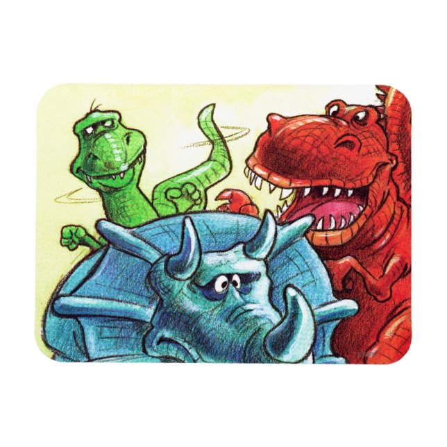 Dinosaur Friends Magnet (Horisontell)