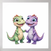 Dinosaur Friends - Nursery Wall Art Set för Spädba