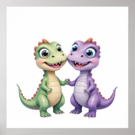 Dinosaur Friends - Nursery Wall Art Set för Spädba Poster