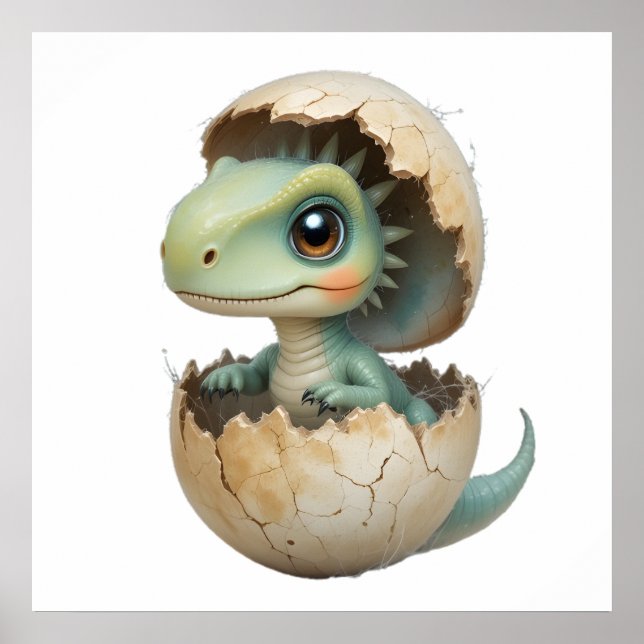 Dinosaur Friends - Nursery Wall Art Set för Spädba Poster (Framsidan)