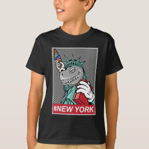 Dinosaur Frihetsgudinnan New York Graphic T Shirt