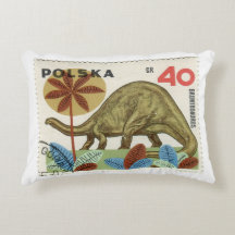 Dinosaur Frimärke accent Pillow