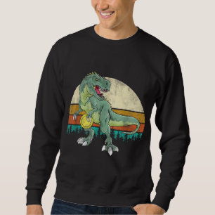 Dinosaur Frolf Player Gift t Rex Golfer Dino Retro Lång Ärmad Tröja