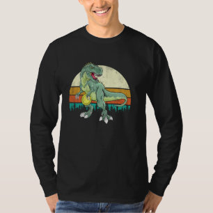 Dinosaur Frolf Player T Rex Golfer Dino Retro Dis Shirt