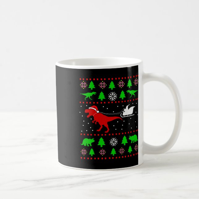 Dinosaur ful jultröja för vuxna barn kaffemugg (Höger)