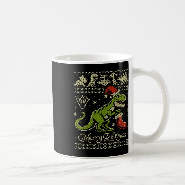 Dinosaur ful jultröja - Rolig jul  Kaffemugg (Höger)