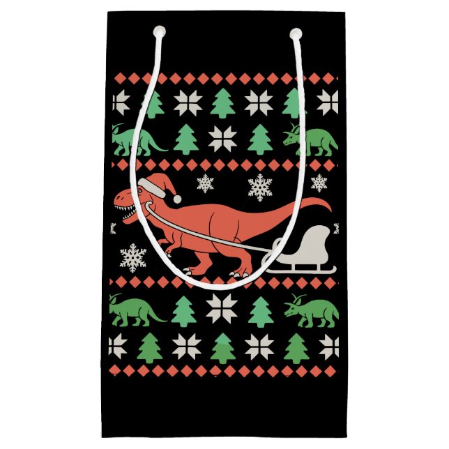 Dinosaur ful jultröja T Rex jul firande (Framsidan)