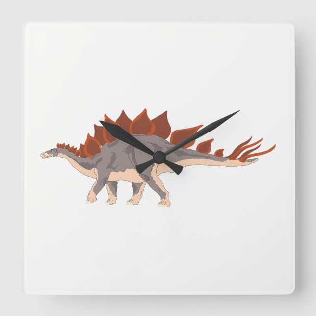Dinosaur Fyrkantig Klocka (Framsida)