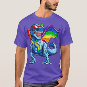 Dinosaur Gay pride Flagga LGBT T Lesbisk T Shirt