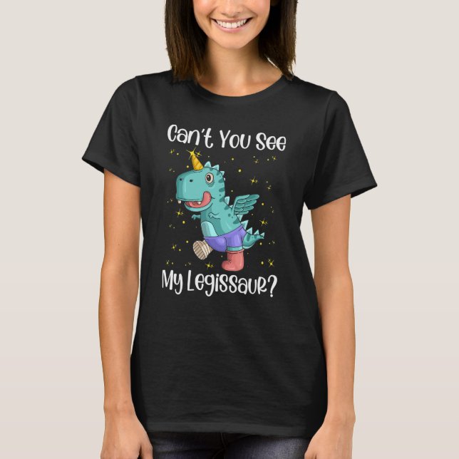 Dinosaur Get Well Broken Leg With A Cast Costume T Shirt (Framsida)